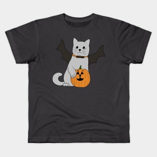 Pumpkin Ghost Cat Kids T-Shirt